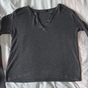 brandy melville grey button long sleeve